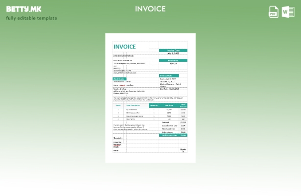 Шаблон за фактура за музичко училиште во модерен стил